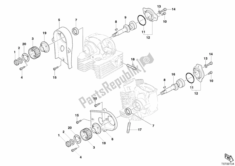 Todas as partes de Eixo De Comando do Ducati Monster S2R 1000 2006